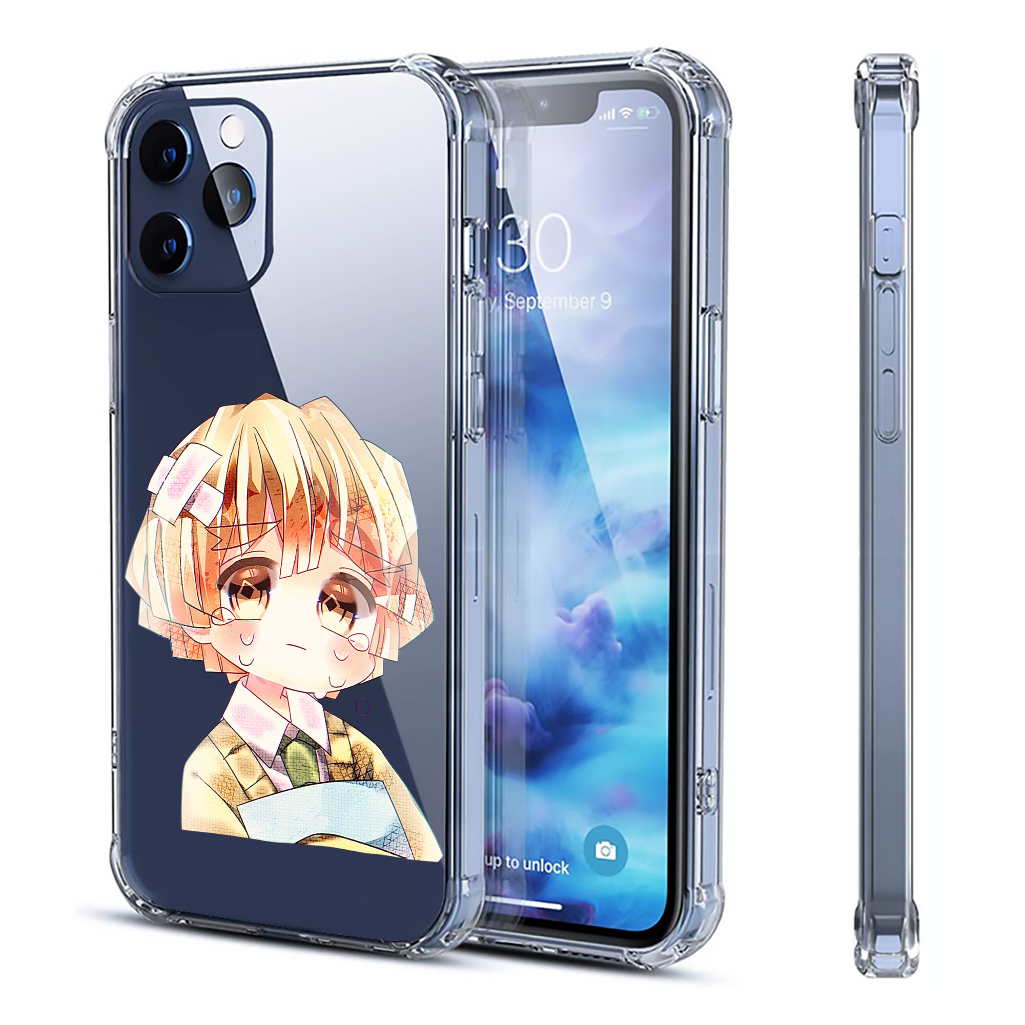 （画像用） 鬼滅の刃（きめつのやいば）我妻 善逸／あがつま ぜんいつ Agatsuma Zenitsu 【iPhone 12シリーズ対応】透明スマホケース（クリアソフトケース）